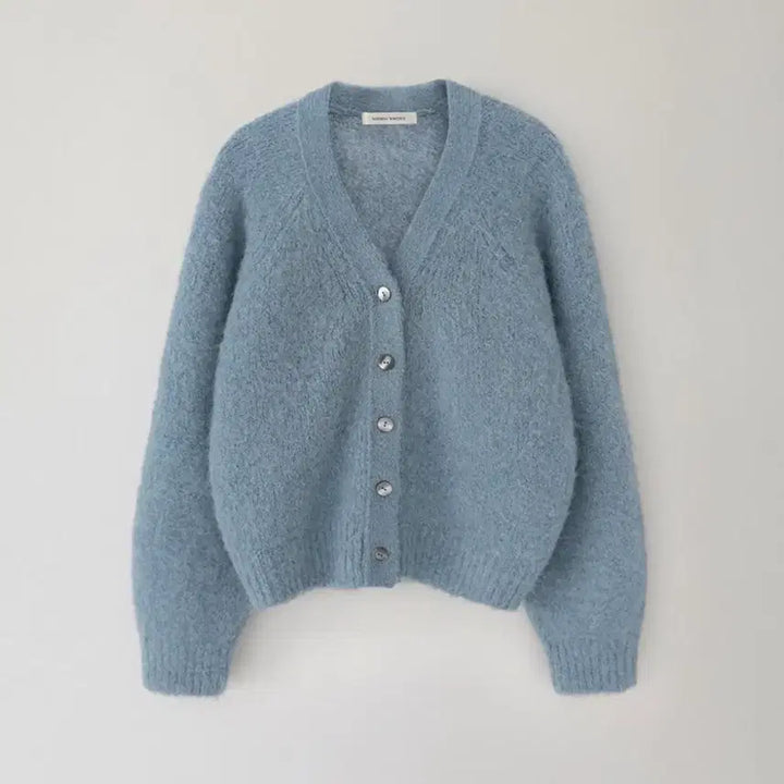 [BUNJANG] Nothing Written Alpaca Cardigan (Baby Blue) / 낫띵리튼 Volume alpaca cardigan (Baby blue)