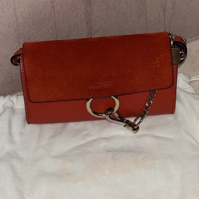 [BUNJANG] Chloé Faye Small Shoulder Bag Coral Orange / 끌로에 페이 스몰 숄더백 코랄 오렌지