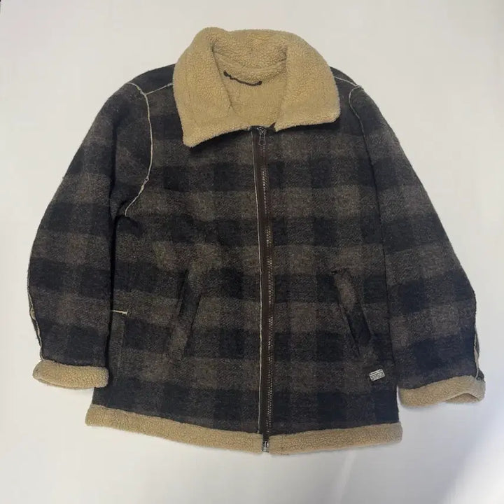 [BUNJANG] Diesel Check Lined Mouton Jacket / 희귀!! 여성 디젤 Diesel 양텰 안감 체크 무스탕 자켓 L