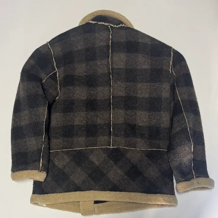[BUNJANG] Diesel Check Lined Mouton Jacket / 희귀!! 여성 디젤 Diesel 양텰 안감 체크 무스탕 자켓 L