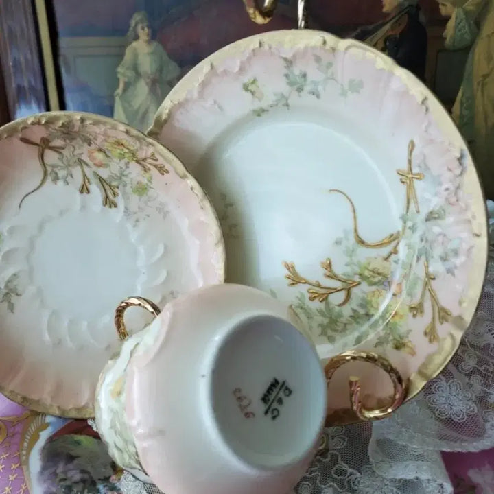 [BUNJANG] French Limoges 150-200 Year Old Enamel Hand-Painted Gilt Cup / 프랑스 올드 리모지