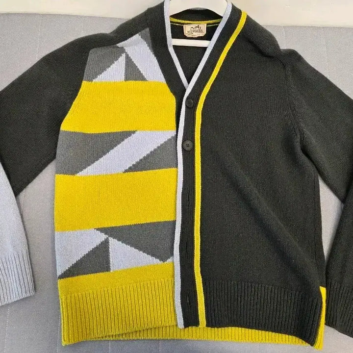 [BUNJANG] Hermès Tangram Stripe Cashmere Cardigan XXL / 에르메스 탕그람 캐시미어 가디건 2XL