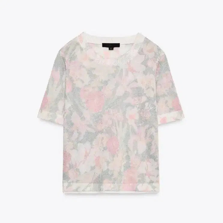 [BUNJANG] Zara Floral Print Knit Top - M / zara 자라 플로럴 프린트 니트 탑 - M