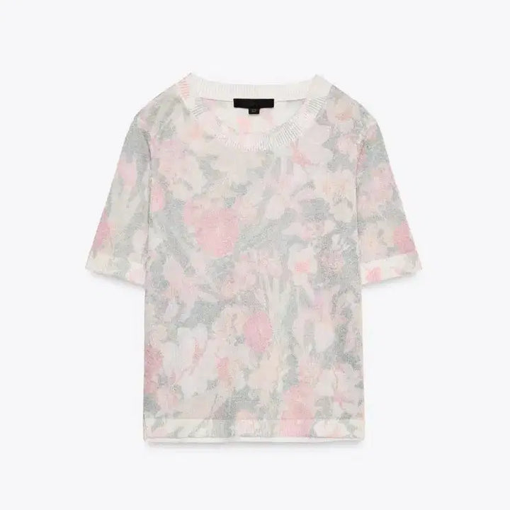 [BUNJANG] Zara Floral Print Knit Top - M / zara 자라 플로럴 프린트 니트 탑 - M