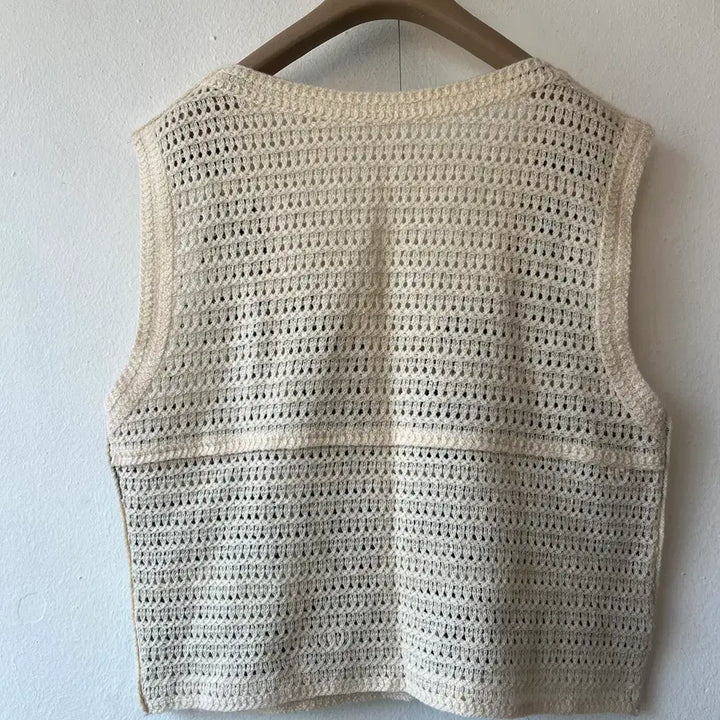 [SOLD OUT] 일본수입 여성 모티브크로셰 니트조끼 레이어드조끼