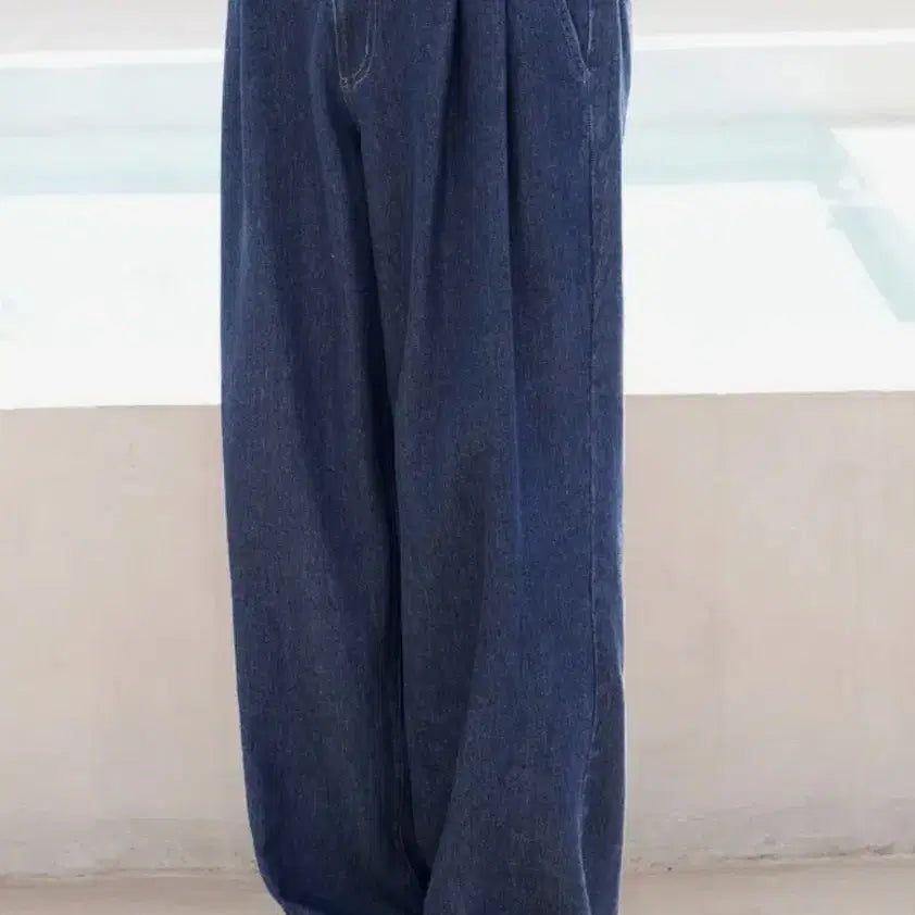 [BUNJANG] Musinsa Signature Wide Pleated Denim Jeans / 무신사 시그니처 와이드 핀턱 데님 팬츠 청바지