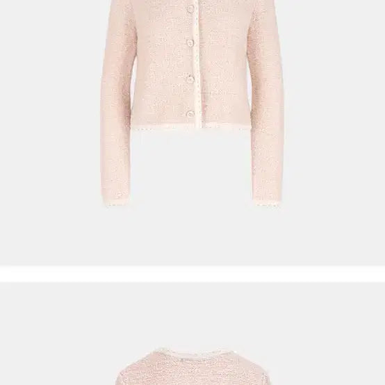 [BUNJANG] TOWAVASE Rosalie Pink Textured Cardigan / 토와브 로잘리 핑크 텍스처 가디건(손예진 착용)
