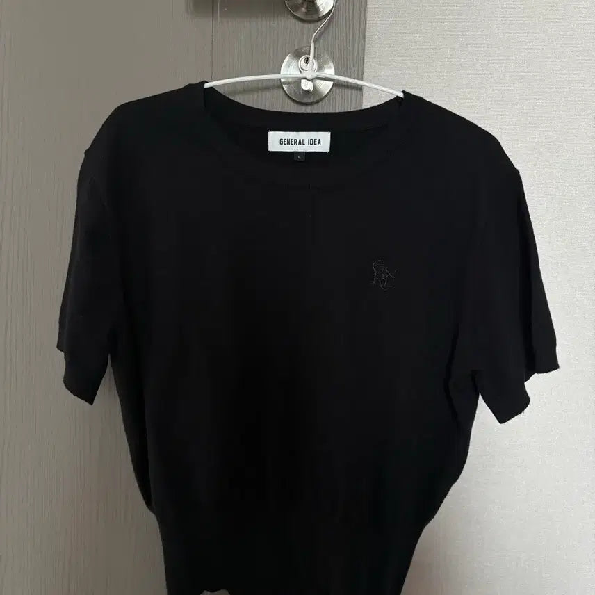 [BUNJANG] General Idea Black Short Sleeve Knit Top / 제너럴 아이디어 블랙 반팔 니트