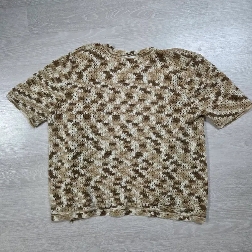 [BUNJANG] Vintage Crochet Short Sleeve Cardigan / 빈티지 크로셰 뜨개 반팔 가디건