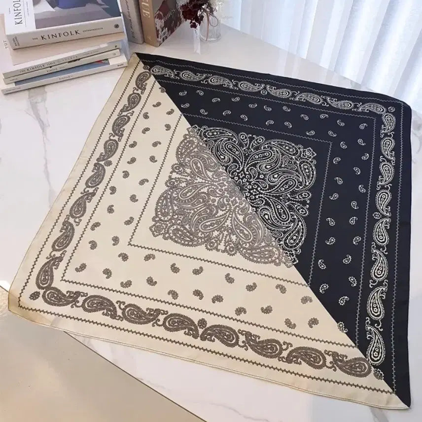 [BUNJANG] Paisley Scarf / 배색 페이즐리 스카프(새상품)