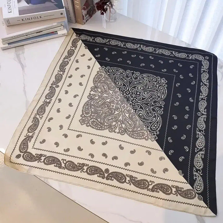[BUNJANG] Paisley Scarf / 배색 페이즐리 스카프(새상품)