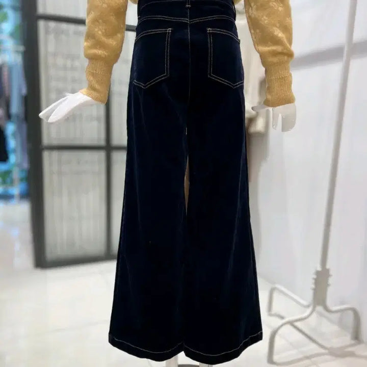 [BUNJANG] DEWL Velvet Stitched Wide Pants Jeans / DEWL 듀엘 벨벳 스티치 와이드 팬츠 청바지 26-27인치