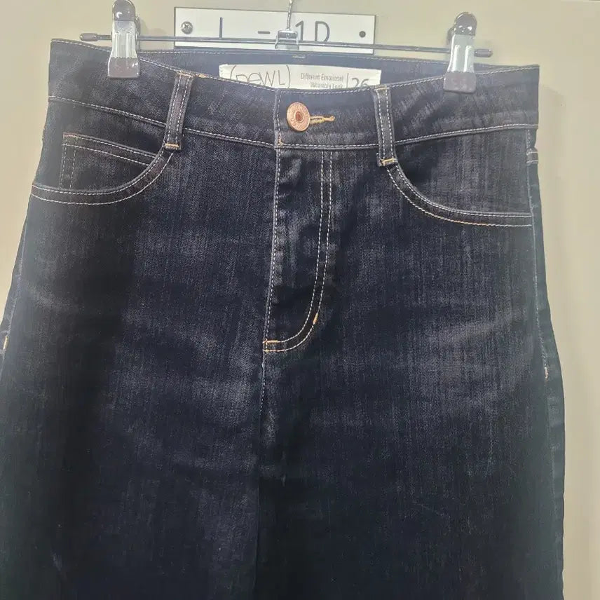 [BUNJANG] DEWL Velvet Stitched Wide Pants Jeans / DEWL 듀엘 벨벳 스티치 와이드 팬츠 청바지 26-27인치