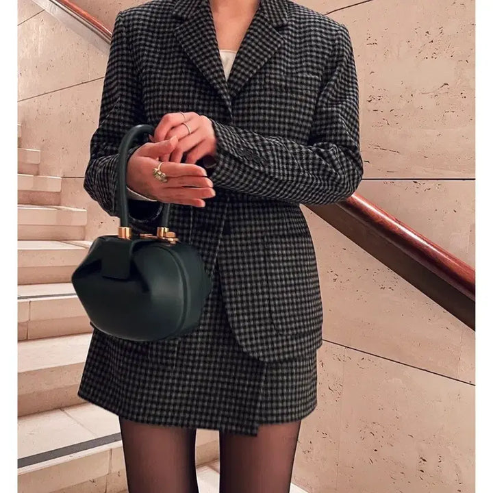 [BUNJANG] Blanchet Modern Cashmere Check Wrap Skirt Pants / 블랑쇼 모던 캐시미어 체크 랩스커트 바지 m