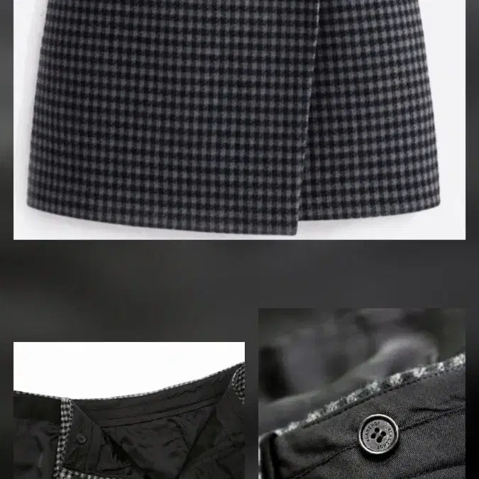 [BUNJANG] Blanchet Modern Cashmere Check Wrap Skirt Pants / 블랑쇼 모던 캐시미어 체크 랩스커트 바지 m