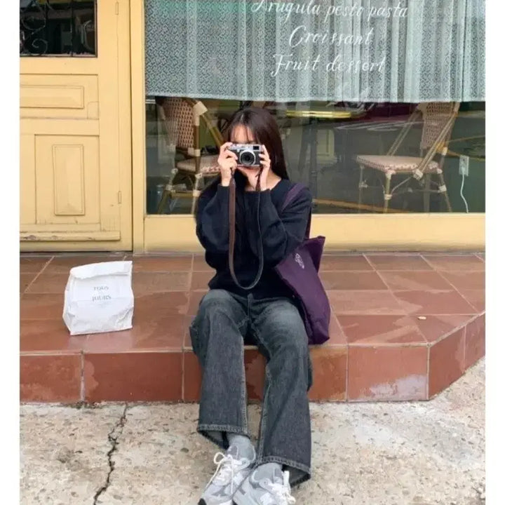 [BUNJANG] 98℃ Dark Fade Blue Wide Jeans / 98도씨 롱기장 오키 다크 페이드블루 와이드청바지 와이드팬츠