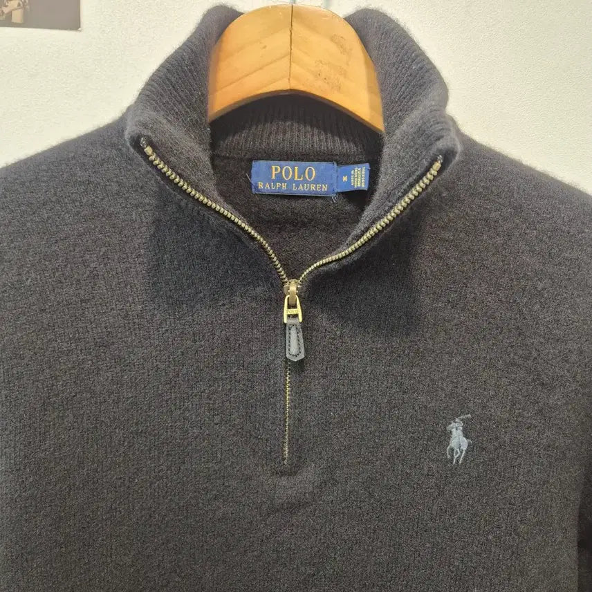 [BUNJANG] Polo Ralph Lauren Cashmere Blend Half-Zip Sweater / 폴로 랄프로렌 반집업 캐시미어니트입니다색상은 검정색 M