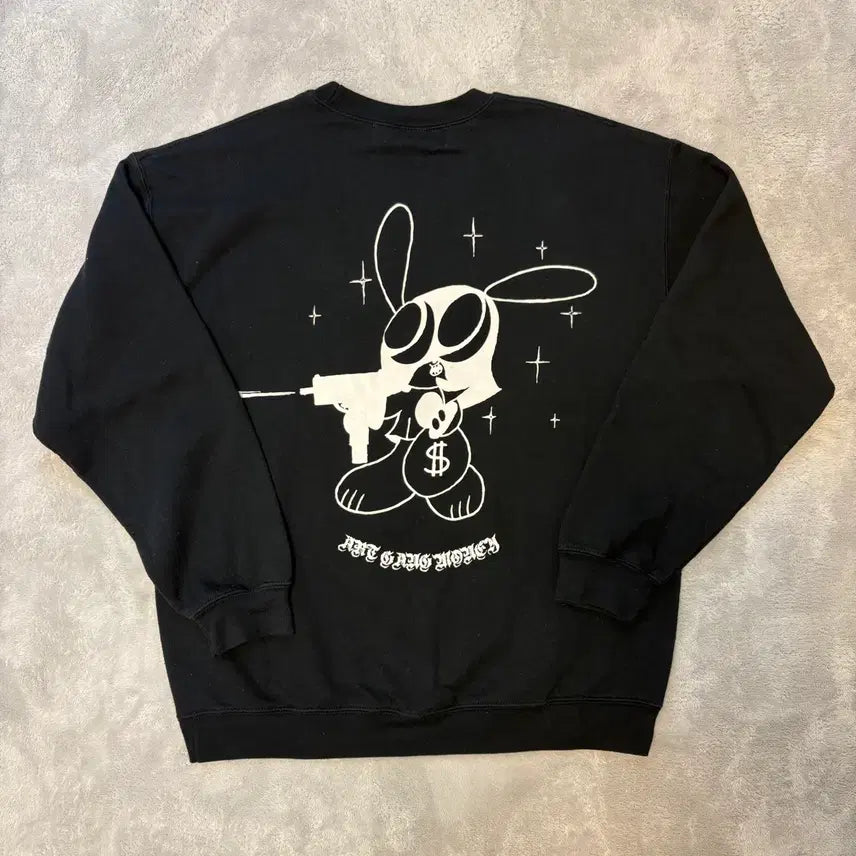 [BUNJANG] SKOLOCT Art Gang Money Black Sweatshirt / SKOLOCT 아트갱머니 블랙 맨투맨