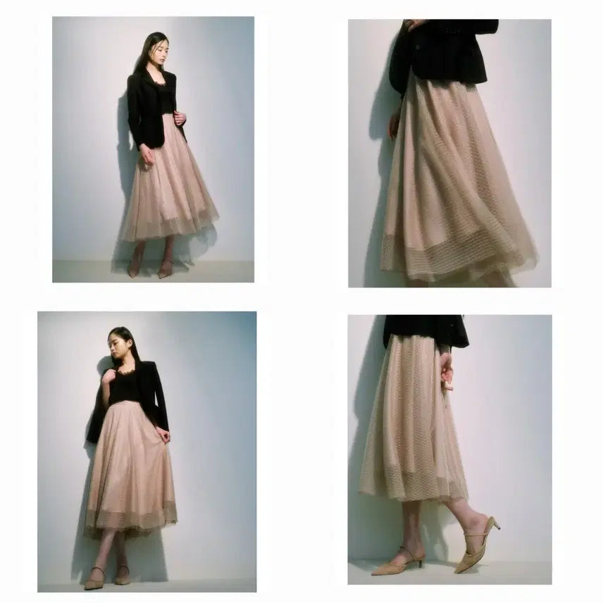 [BUNJANG] Blanc Choux Beige Tulle Skirt M / 블랑쇼 베이지 튤 스커트 m