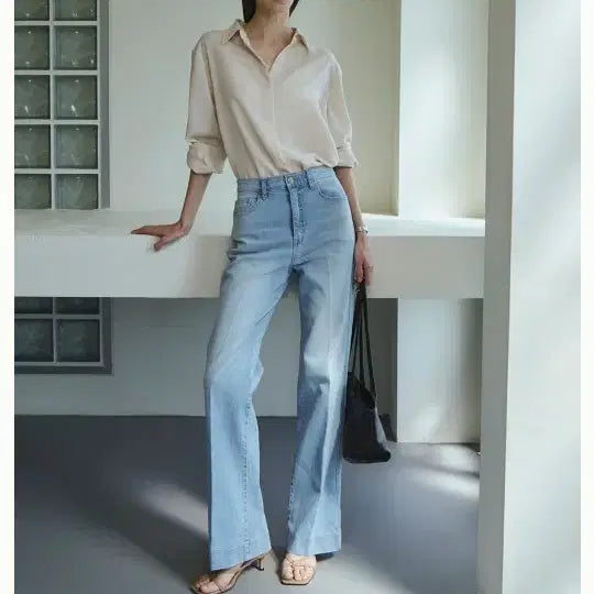 [SOLD OUT] Hawa 하와 토스카나 블루 세미 부츠컷 데님 XS 롱 새상품