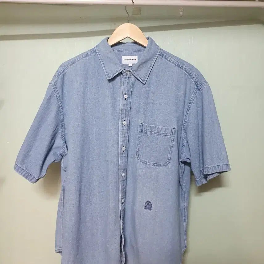 [BUNJANG] Espionage Denim Short Sleeve Shirt L / 에스피오나지 데님 반팔 셔츠 L