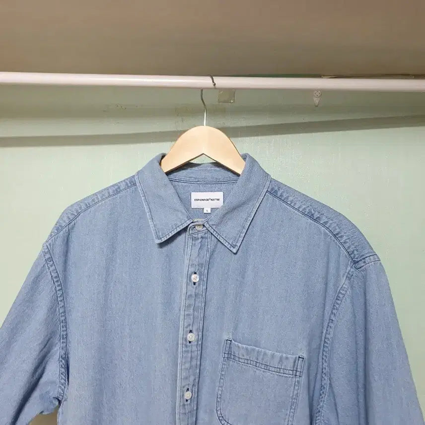 [BUNJANG] Espionage Denim Short Sleeve Shirt L / 에스피오나지 데님 반팔 셔츠 L