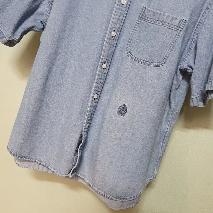 [BUNJANG] Espionage Denim Short Sleeve Shirt L / 에스피오나지 데님 반팔 셔츠 L