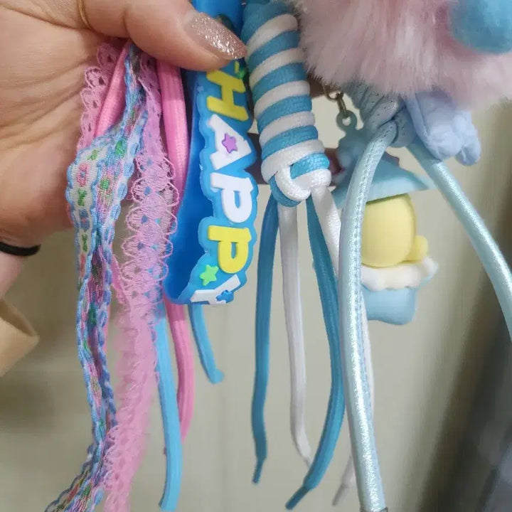 [BUNJANG] Twinkle Figure Keychain Set / 블루 인형 트윙클 피규어 키링 핸드폰 줄 세트(완제품)