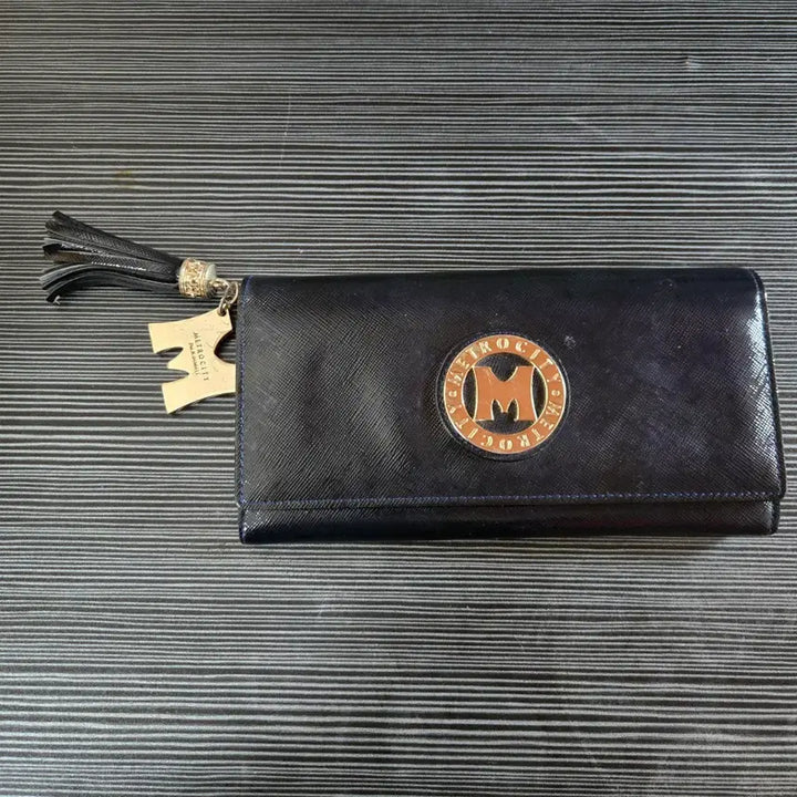 [BUNJANG] Metrocity Black Tassel Long Wallet / 메트로시티 블랙 장지갑 태슬 장식