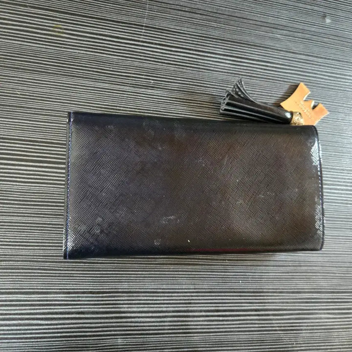 [BUNJANG] Metrocity Black Tassel Long Wallet / 메트로시티 블랙 장지갑 태슬 장식