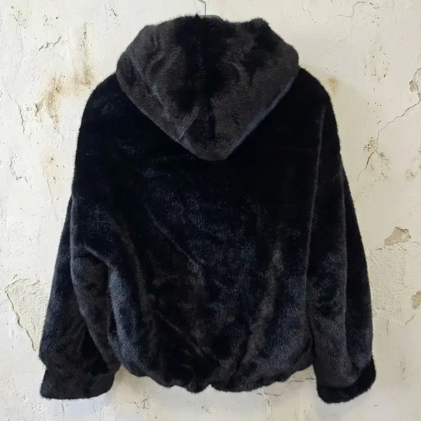[BUNJANG] Piera Bella Black Fur Hooded Zip-Up (Size 55) / 피에라 벨라 블랙 퍼 후드 집업 55