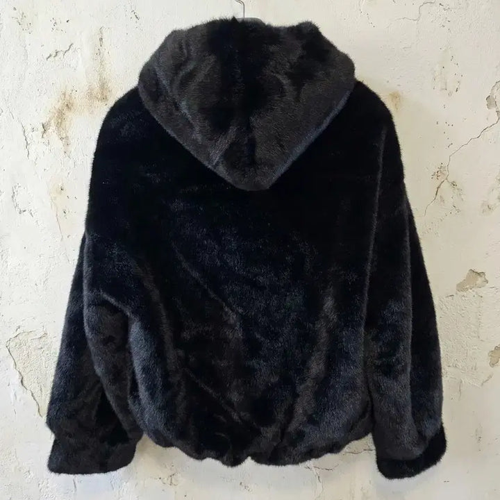 [BUNJANG] Piera Bella Black Fur Hooded Zip-Up (Size 55) / 피에라 벨라 블랙 퍼 후드 집업 55