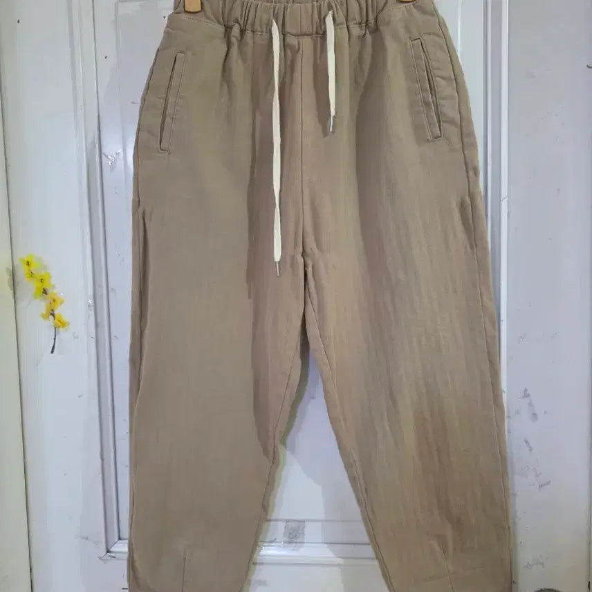 [BUNJANG] Spring Beige Spandex Bending Cotton Baggy Pants / 봄  베이지 스판 밴딩  면  베기통바지   28까지