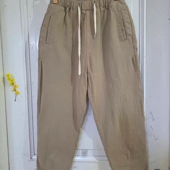 [BUNJANG] Spring Beige Spandex Bending Cotton Baggy Pants / 봄  베이지 스판 밴딩  면  베기통바지   28까지