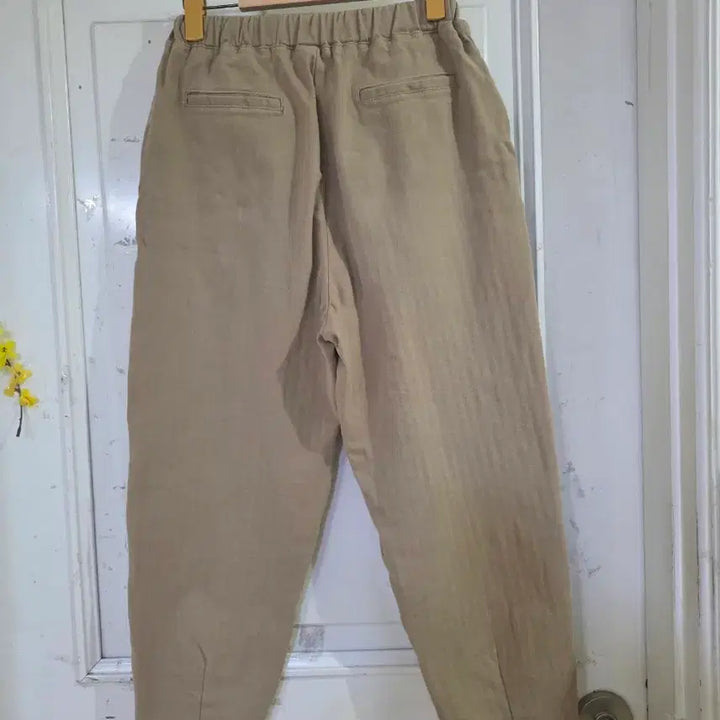 [BUNJANG] Spring Beige Spandex Bending Cotton Baggy Pants / 봄  베이지 스판 밴딩  면  베기통바지   28까지