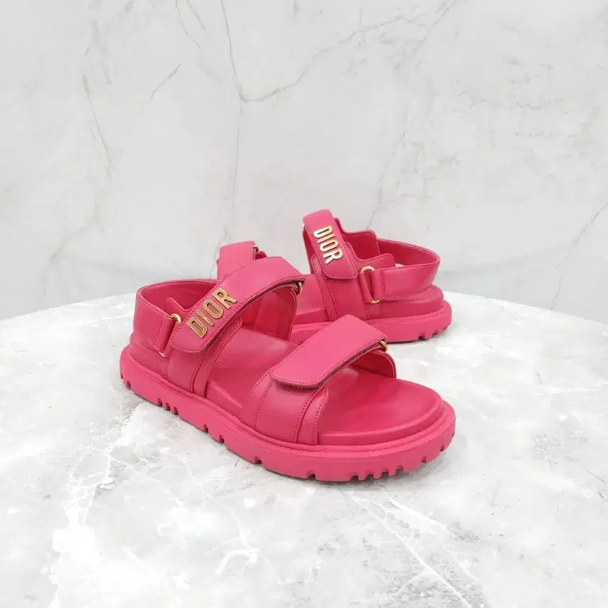 [BUNJANG] Dior Act Velcro Strap Sandals / 37 / 디올 핑크 액트 벨크로 스트랩 샌들
