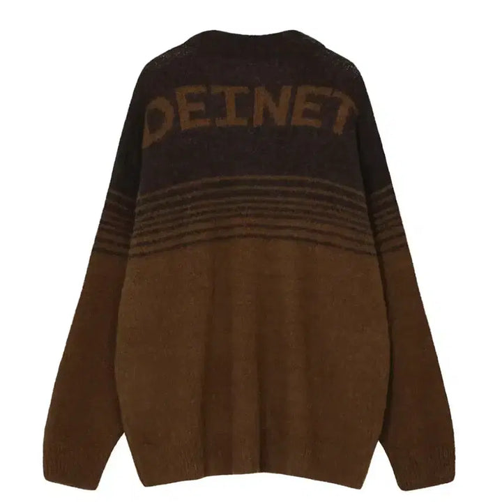 [BUNJANG] Deinet Tiramisu Stripe Knit Brown / 다이닛 deinet 티라미수 스트라이프 니트 브라운 마뗑킴