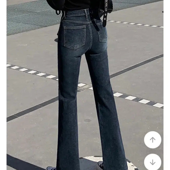 [BUNJANG] Pastel Time Dark Blue Bootcut Denim Jeans / S 파스텔타임 다크블루 부츠컷 데님 팬츠 청바지 에이블리 베이델리