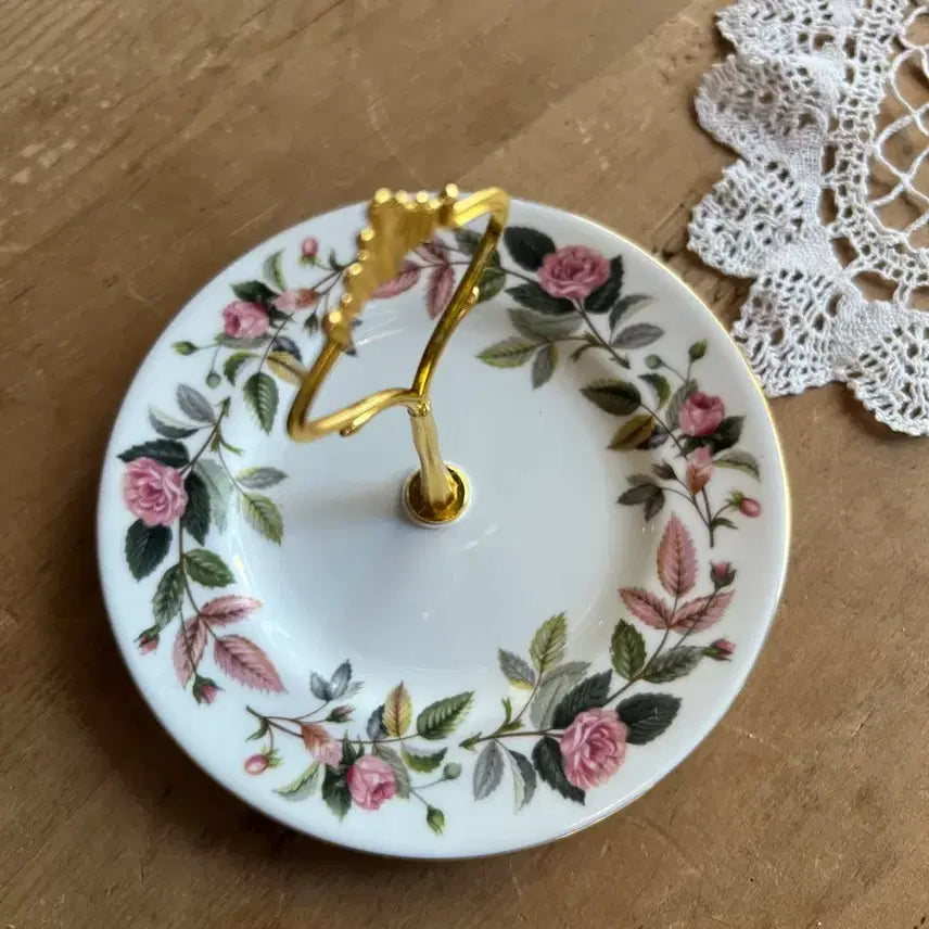 [BUNJANG] Wedgwood Hathaway Rose 1-Tier Dessert Stand / 영국 빈티지 웨지우드 헤서웨이 로즈 1단 디저트 스탠드