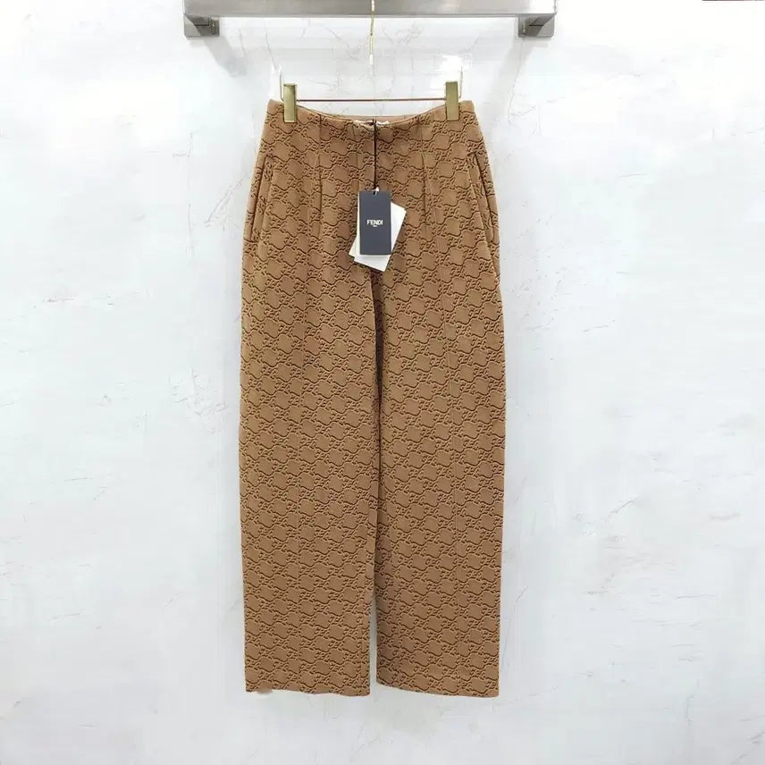 [BUNJANG] Fendi Logo Knit Pants Camel / 40 / 펜디 로고 니트 팬츠 카멜 FZR735