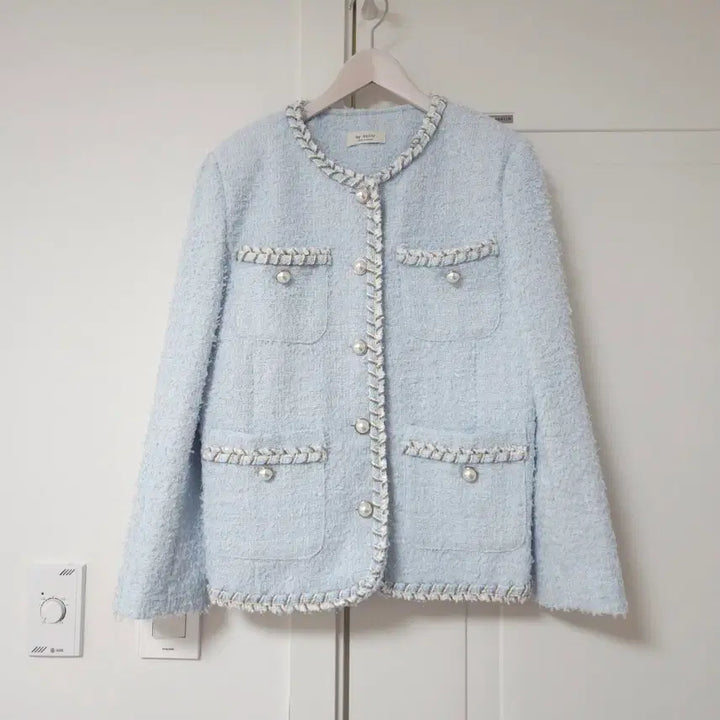 [BUNJANG] Vicinni Light Blue Tweed Jacket / 바이씨니 소라색 연하늘 트위드자켓