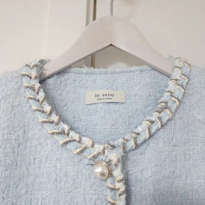 [BUNJANG] Vicinni Light Blue Tweed Jacket / 바이씨니 소라색 연하늘 트위드자켓