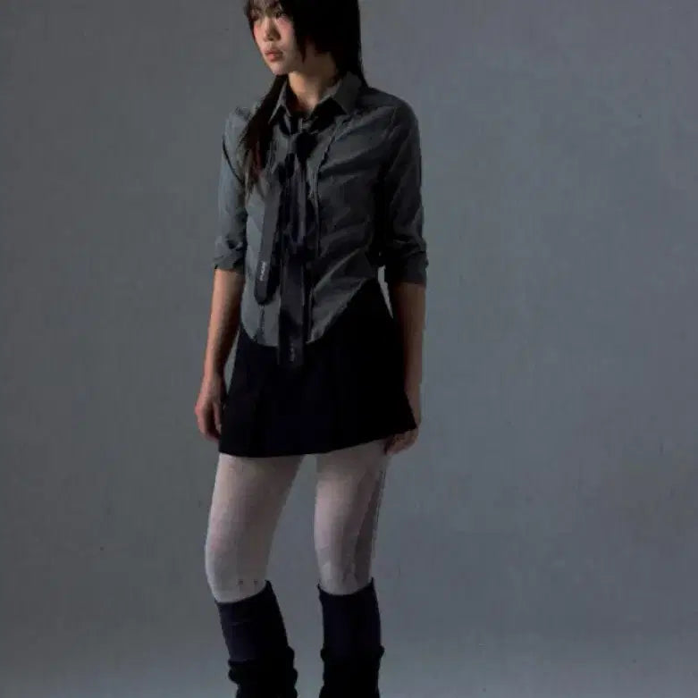 [SOLD OUT] 오호스(OJOS) Chest Hole Nylon Shirt - Grey