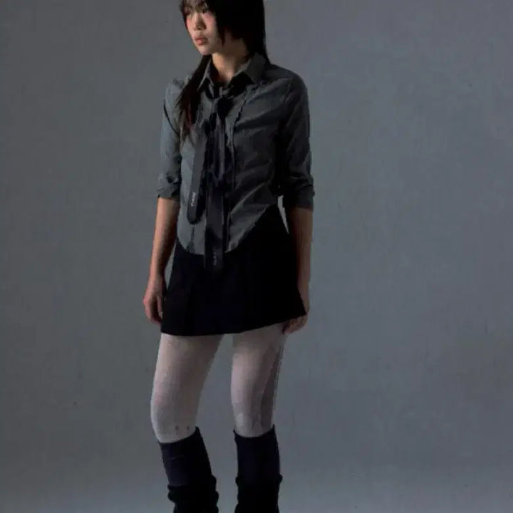 [SOLD OUT] 오호스(OJOS) Chest Hole Nylon Shirt - Grey