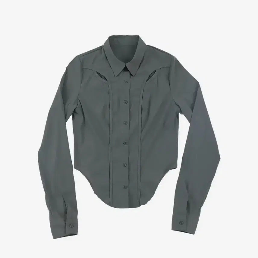 [SOLD OUT] 오호스(OJOS) Chest Hole Nylon Shirt - Grey
