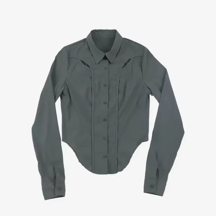 [SOLD OUT] 오호스(OJOS) Chest Hole Nylon Shirt - Grey