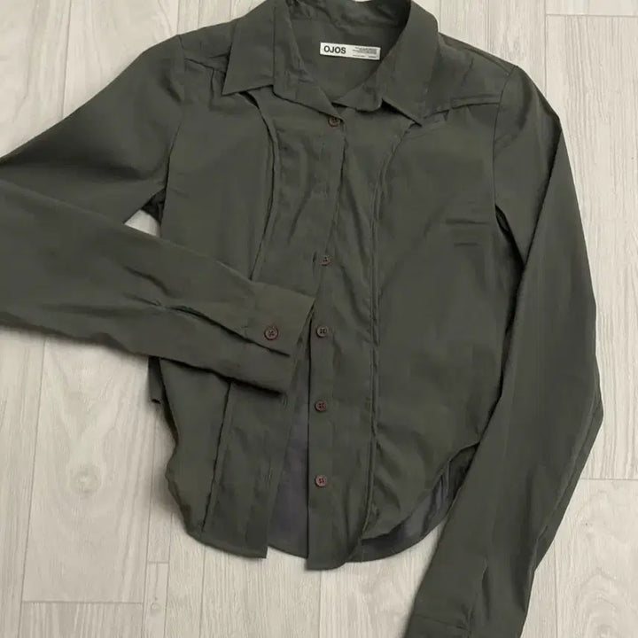 [SOLD OUT] 오호스(OJOS) Chest Hole Nylon Shirt - Grey