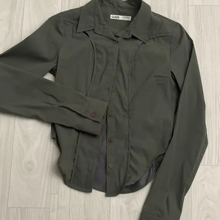 [SOLD OUT] 오호스(OJOS) Chest Hole Nylon Shirt - Grey