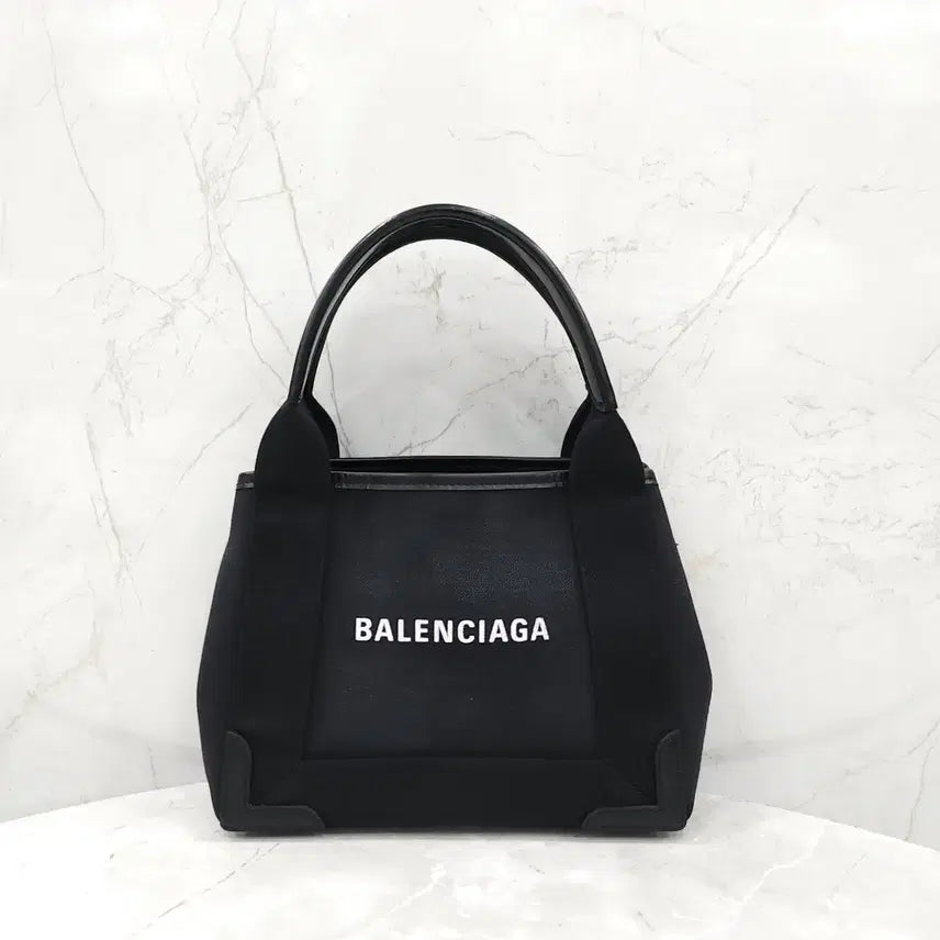 [BUNJANG] Balenciaga Cabas Top Handle Tote Bag XS / 발렌시아가 블랙 로고 카바스 탑핸들 토트백 XS 390346