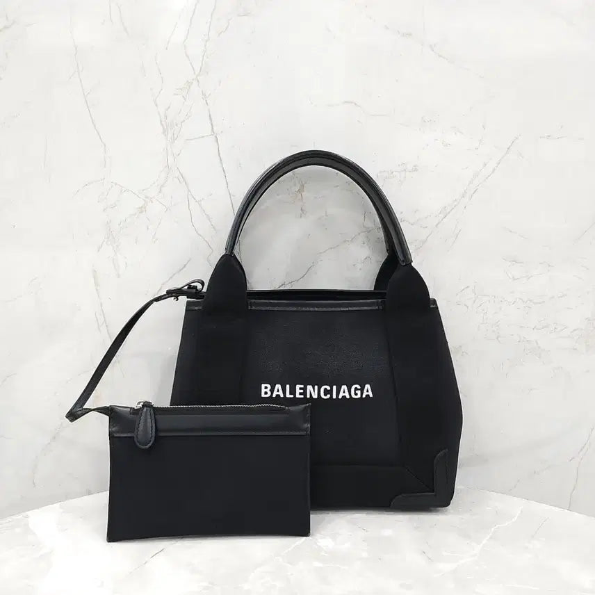 [BUNJANG] Balenciaga Cabas Top Handle Tote Bag XS / 발렌시아가 블랙 로고 카바스 탑핸들 토트백 XS 390346